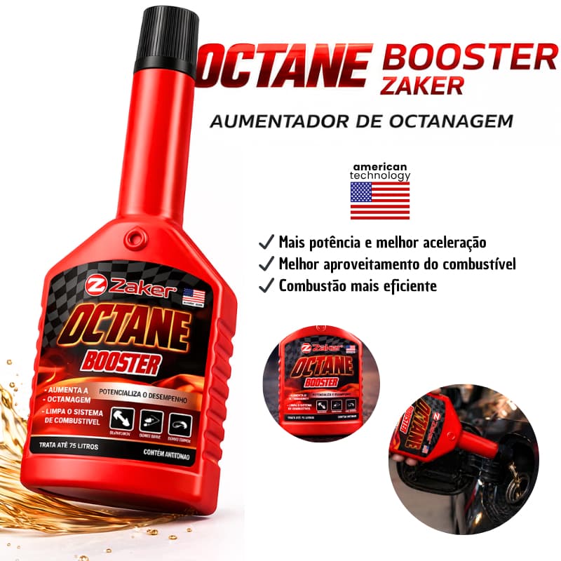 Aditivo Aumenta Octanagem Premium Gasolin. Zaker Octane Booster 200ml Carro e Moto