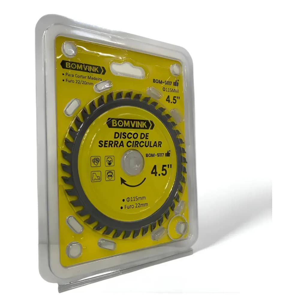 Lamina Serra circular Videa Madeira 4.5 115 Mmx22 Mm Disco 40 Dentes