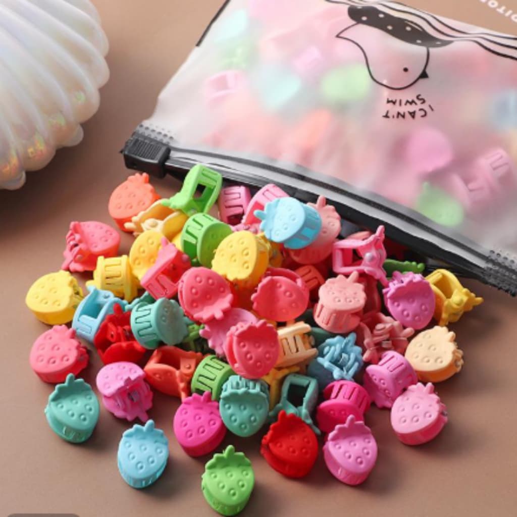 100 Peças Grampos Coloridos Infantil Colorido Florzinhas Borboletas e outros modelos  Clipes Mini presilha para meninas