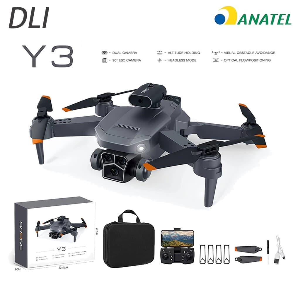 DLI 2026 Nova Dual Camera Drone Profissional RC Hd Motor Brushless Com Anatel