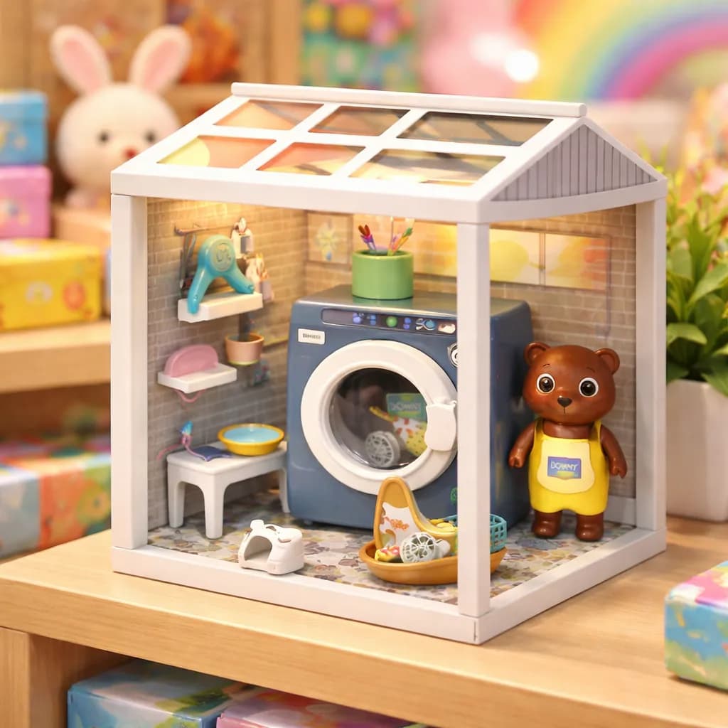 Mini Casa Casinha De Boneca Miniatura Com Moveis E Luz Led - DIVERSOS MODELOS