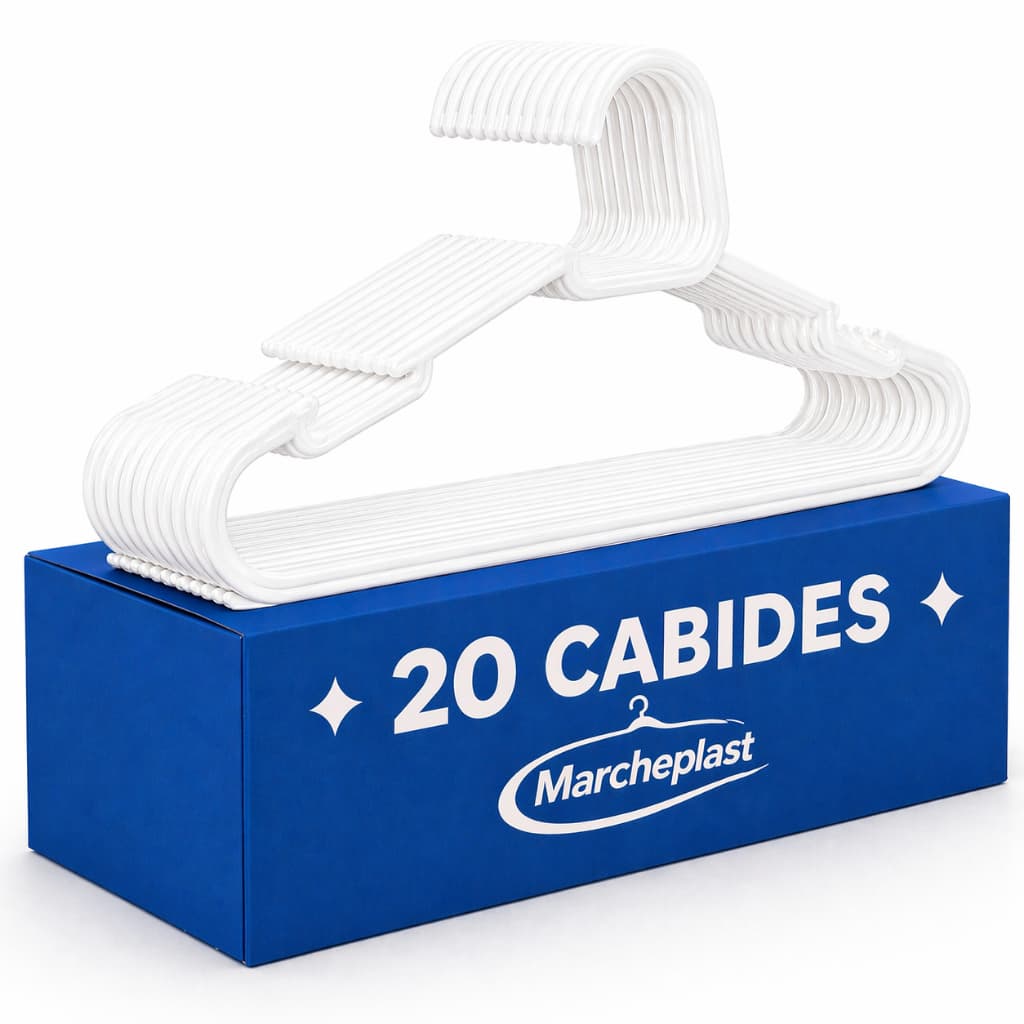 Cabide Adulto Branco Organizador Roupa Kit 20 Unidades