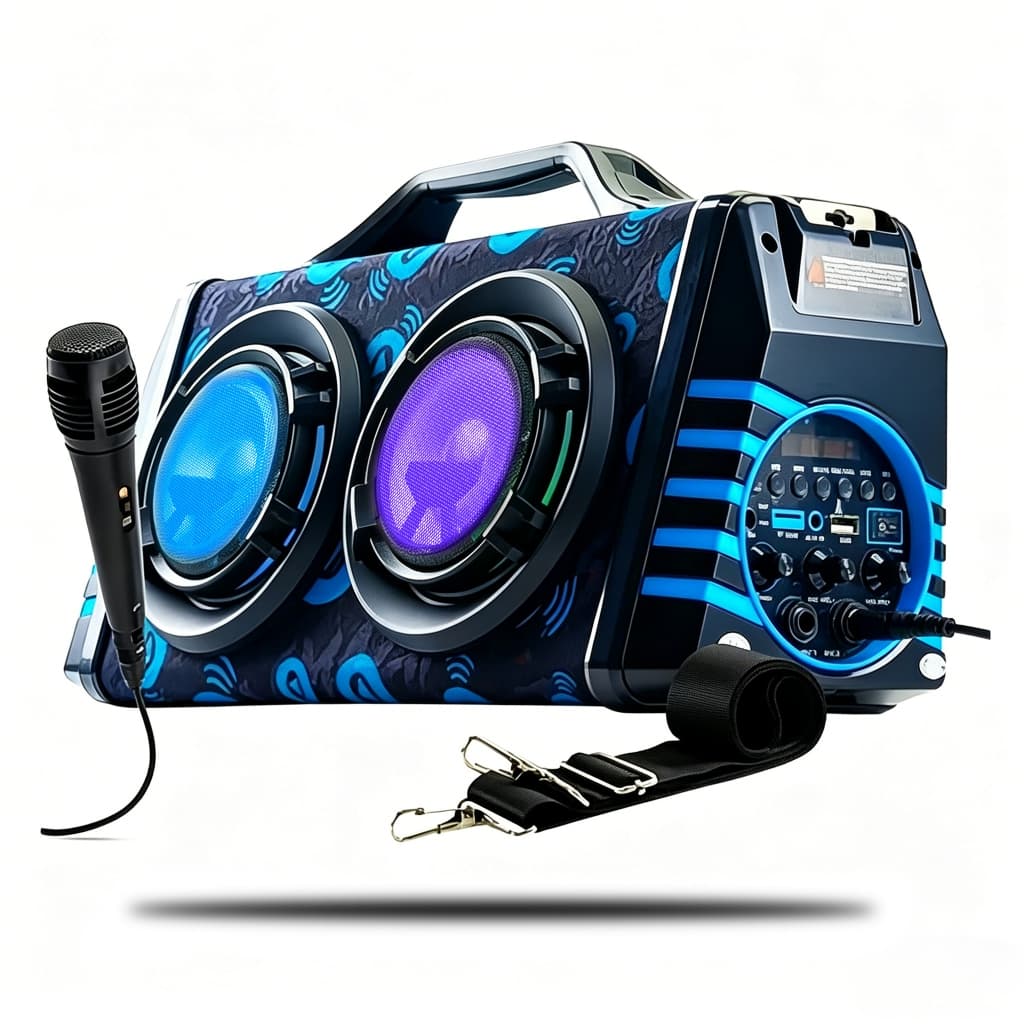 Caixa de Som Grande Potente Portátil Bluetooth com Microfone 60W Multimídia XDG-37 MARCA XTRAD