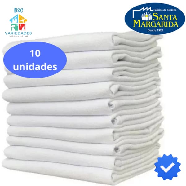 10 PANOS De Prato SANTA MARGARIDA PP -24 BRANCO Liso Grande Grosso Original De Fabrica