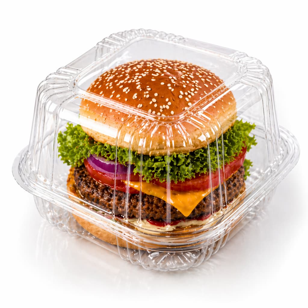 Caixa Hamburguer PET DA12 100 Unidades Transparente Delivery Lanches Premium (GA12)