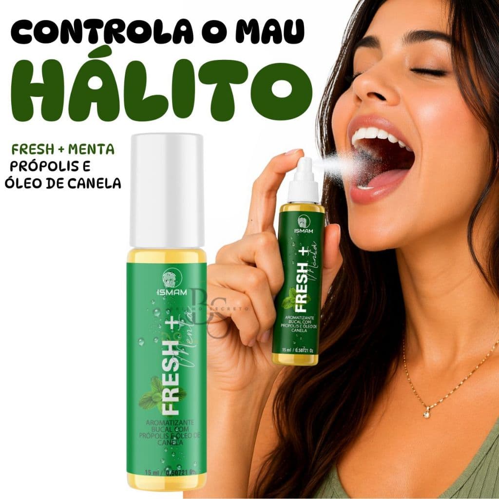 Spray Bucal Hálito Menta Fresco Instantâneo 15ml Antisséptico Aromatizante Bucal Portátil Contra Mau Hálito Refrescante