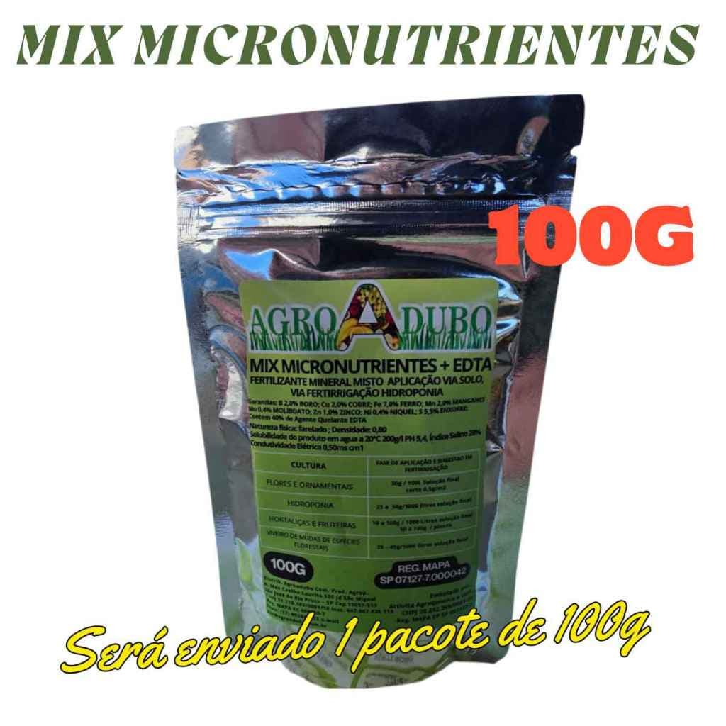 Mix Micronutrientes Soluveis 100g para Hidroponia Fertirrigação