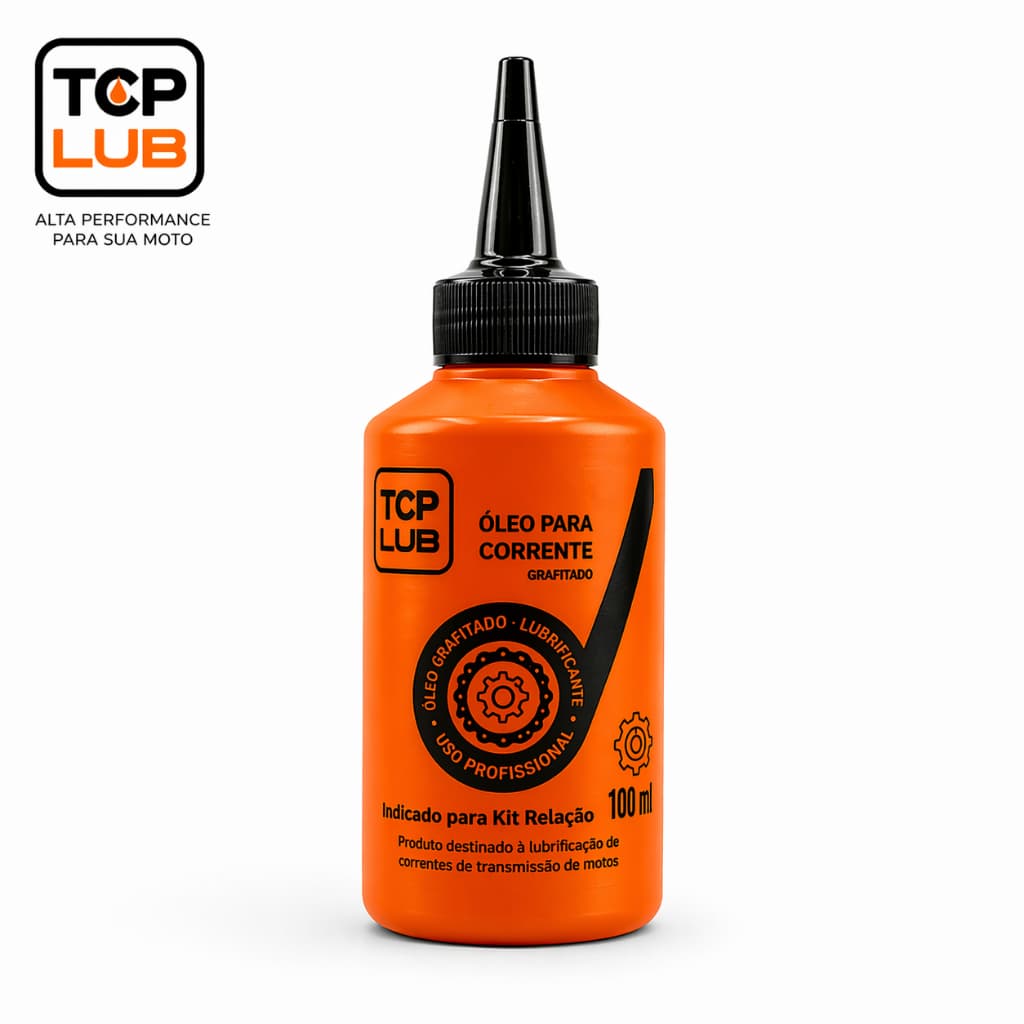 Óleo para Corrente de Moto Grafitado Lubrificante Alta Aderência Anti Desgaste Kit Relação TopLub