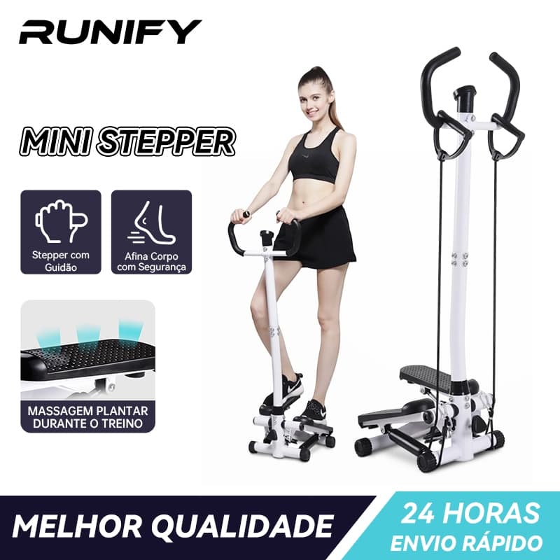 Aparelho de Step com Corrimão e Cordas para Afinar Pernas e Cintura Treino de Cardio em Casa