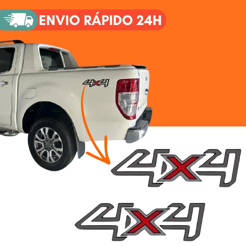 Par Adesivos Ford Ranger 4x4 2017 2018 2019 Grafite Preto (Compatível)