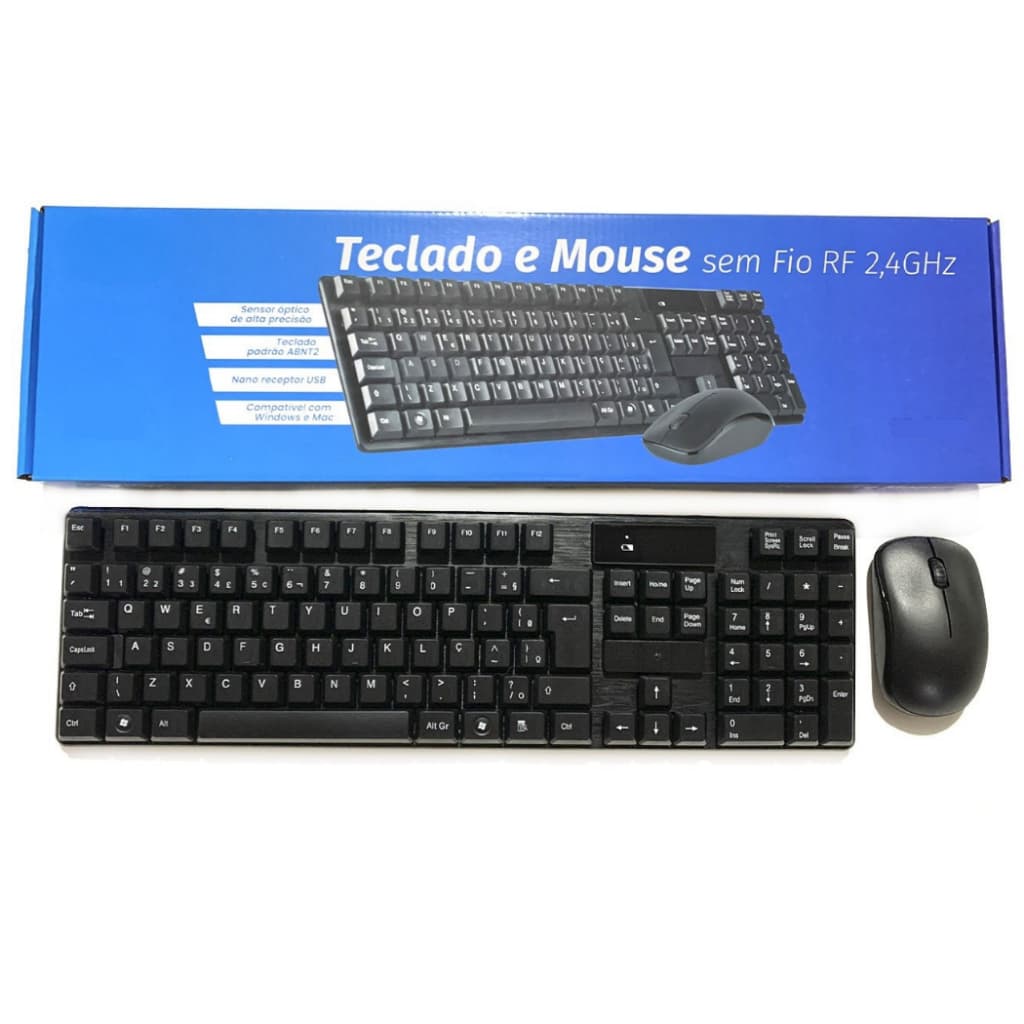 Teclado E Mouse Sem Fio Compatível Windows Mac Xbox Ps5