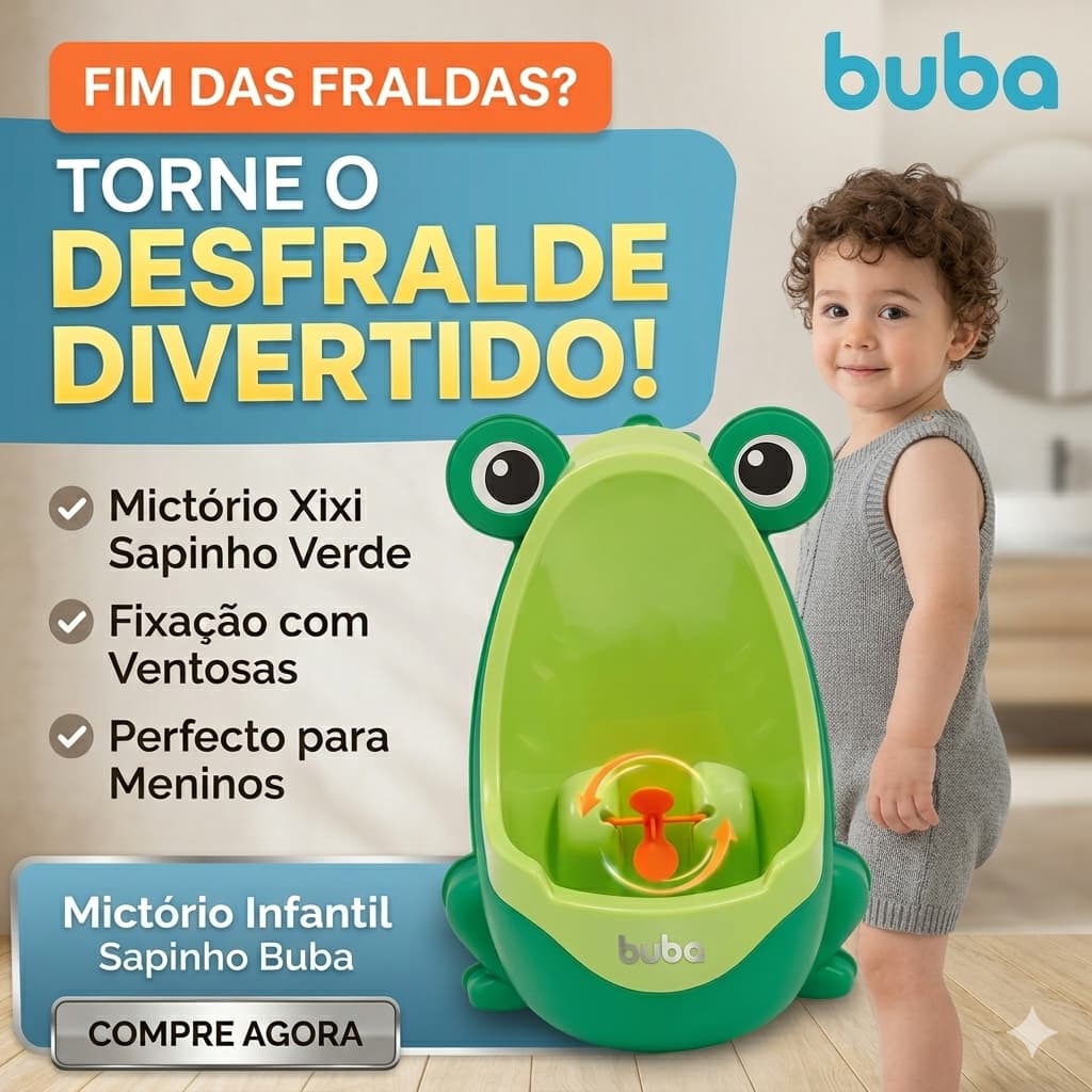 Mictório Infantil Sapinho Verde com Ventosas | Ideal para Desfralde Masculino