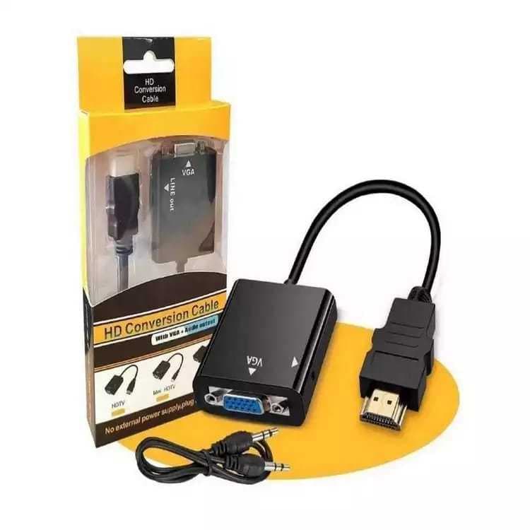 Conversor adaptador HDMI para VGA com áudio p2