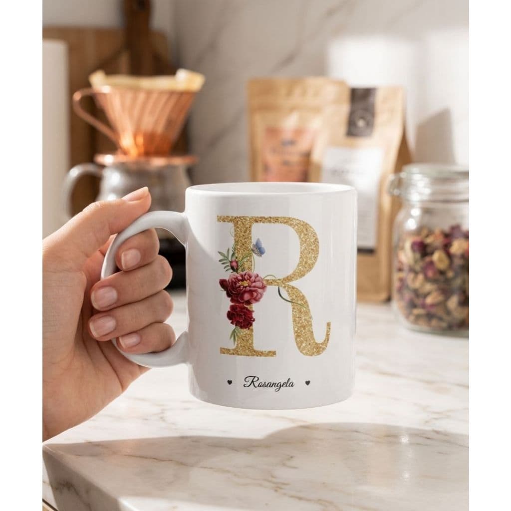 Caneca Personalizada com Nome e Inicial  – Presente Criativo e Exclusivo