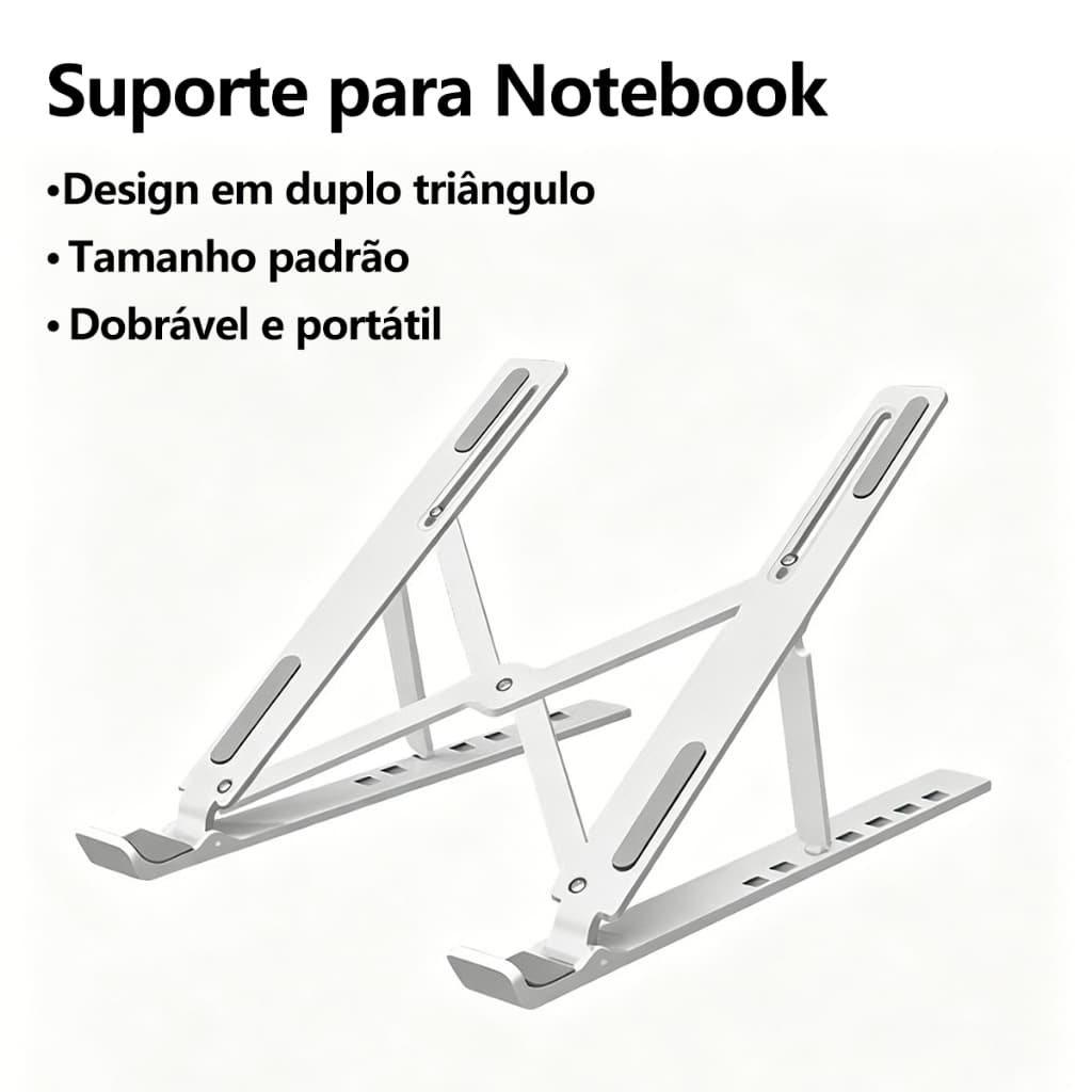 Suporte metálico ajustável, dobrável, ergonômico e durável para laptops, iPads e tablets