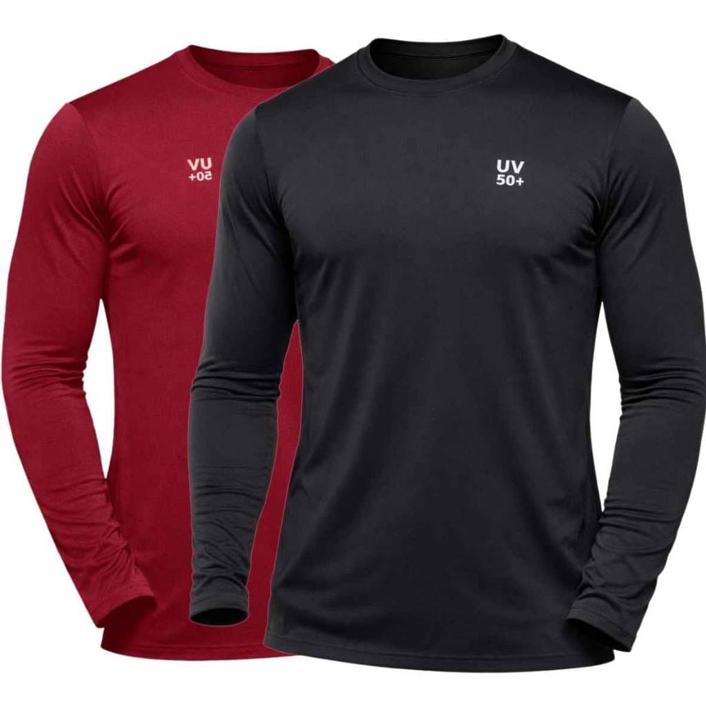 Kit 2 Camisas Proteção solar UV Masculina Térmicas UV 50+ Malha Fria Proteção Solar.