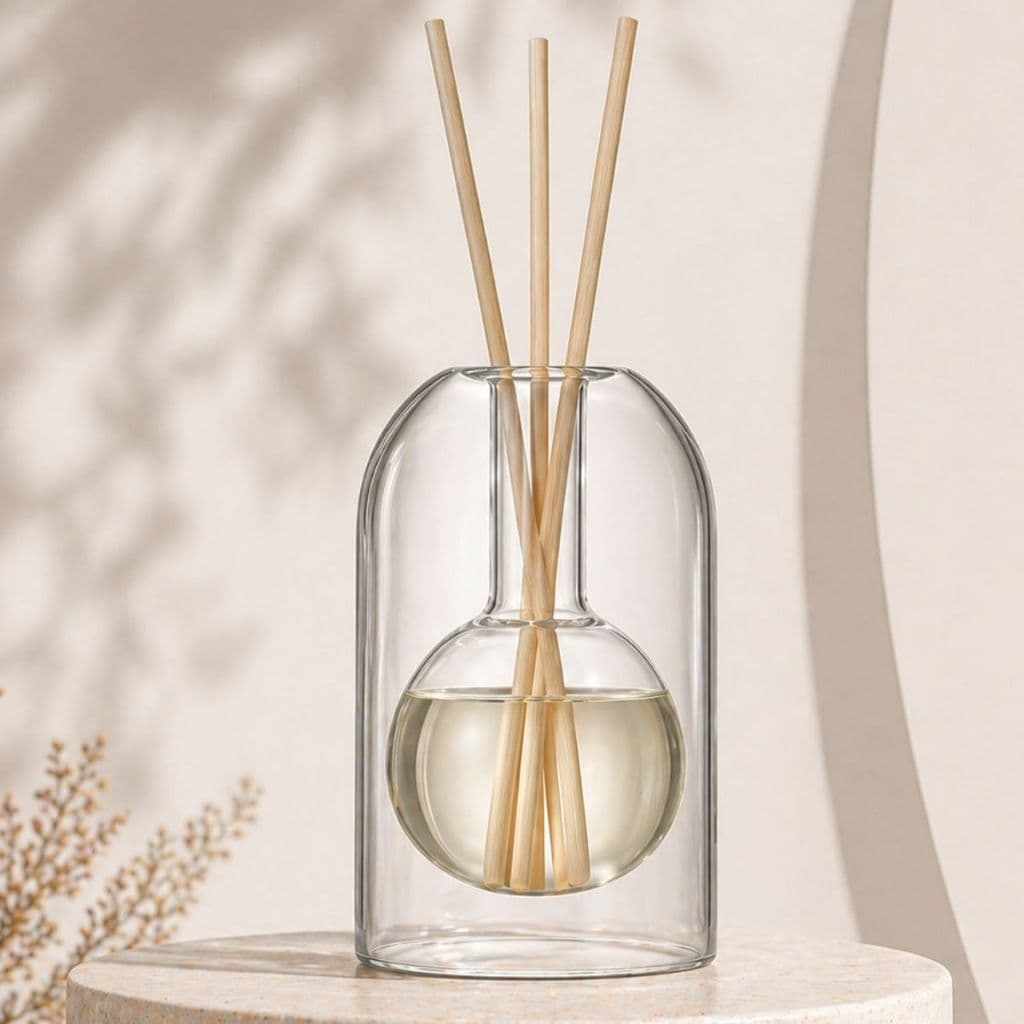 Difusor Aromatizador De Ambiente Vaso De Vidro Duplo Luxo