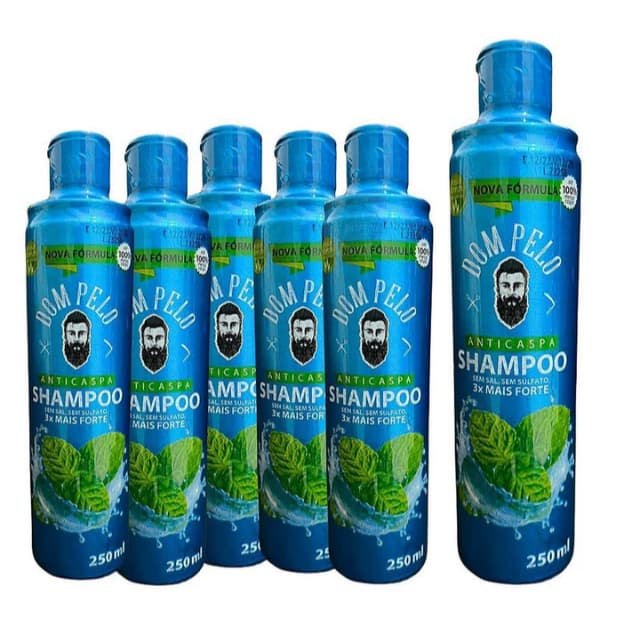 KIT COM 3 Shampoo Anticaspa Dom Pelo 250ml Nova Fórmula - 3 em 1 para Cabelo, Barba e Bigode