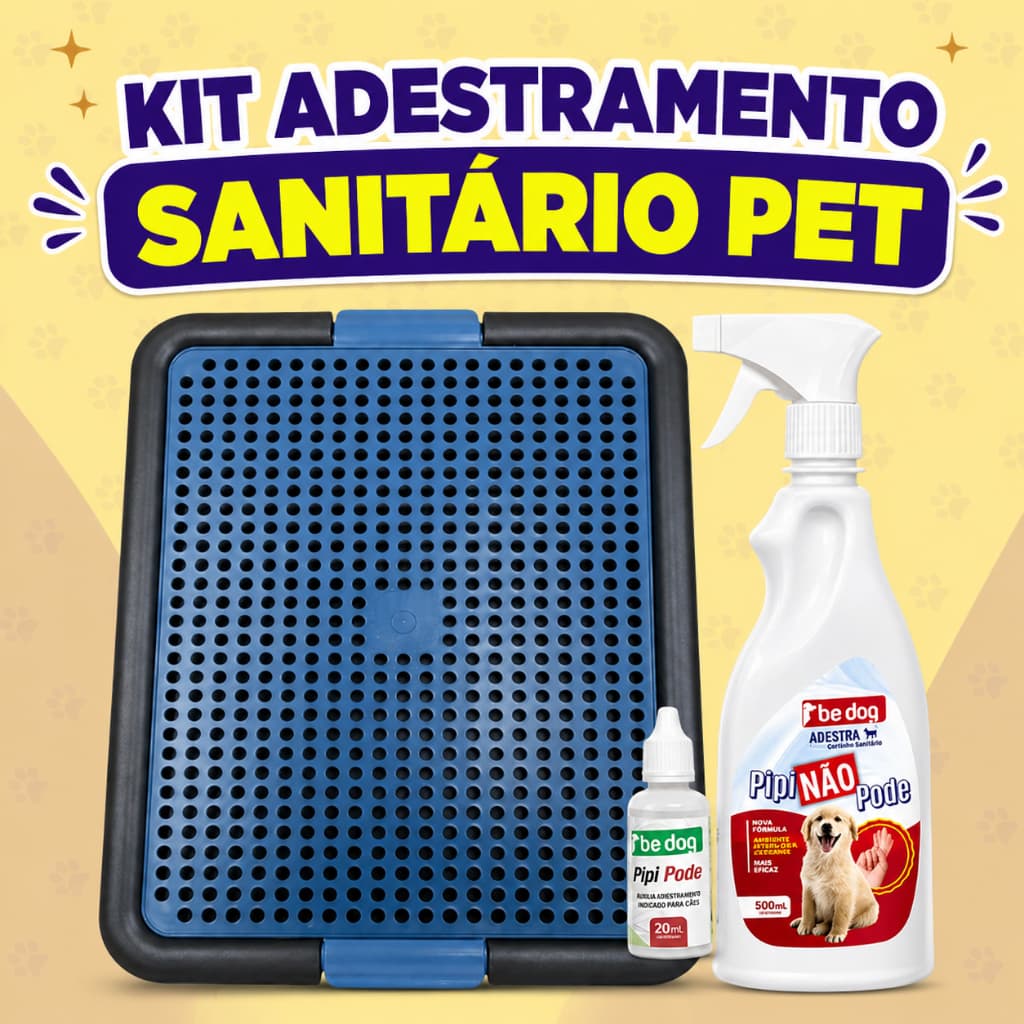 Kit Sanitário Canino Pet + Educador Pet Xixi Sim Pode Xixi Não Pode Cachorro Tapete