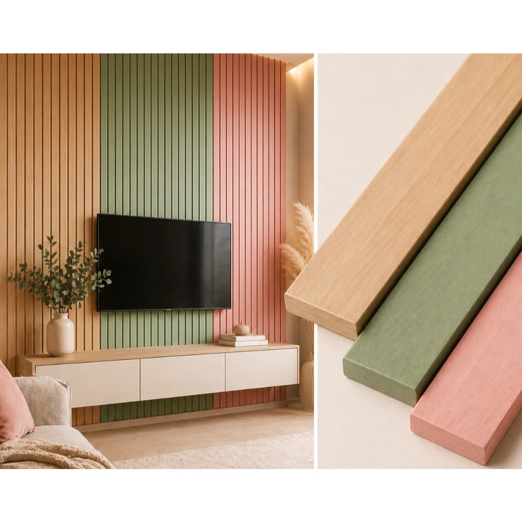 Kit Ripas MDF Cru e Coloridas - Painel Ripado Para Cama Decoração - 120mx5cm - Fácil Instalação