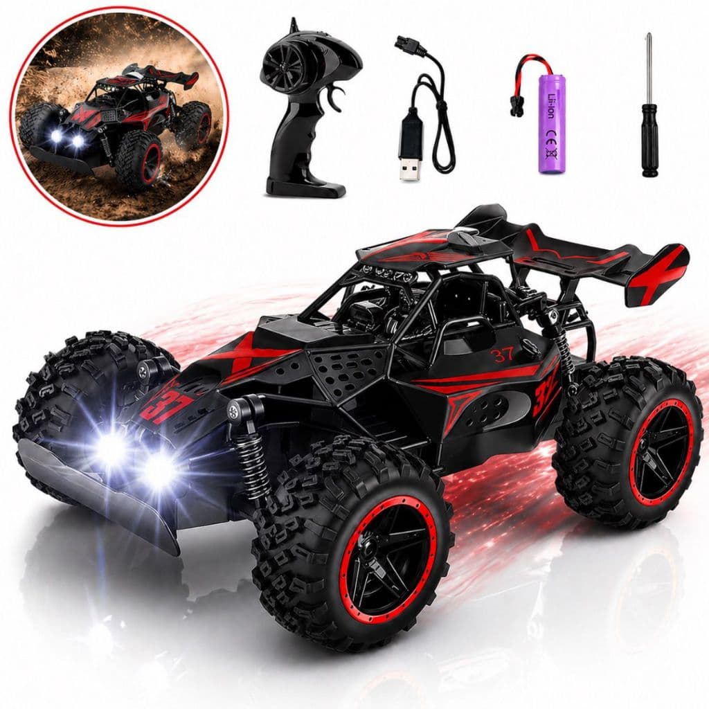 Carrinho de Controle Remoto Recarregável USB Off Road 4x4 Rock Crawler Resistente