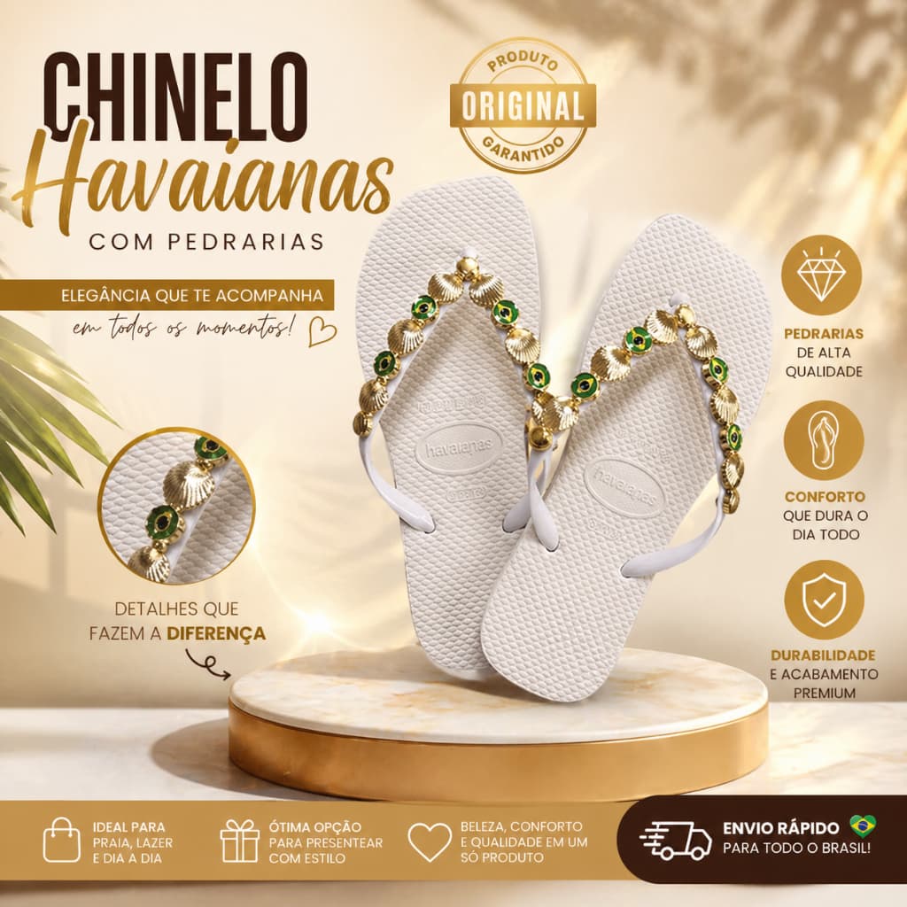 Chinelo de Dedo Havaianas Tropical Brasil World Cup Lançamento 2026 Feminino Macia e Leve Fashion Blogueira 50% OFF !