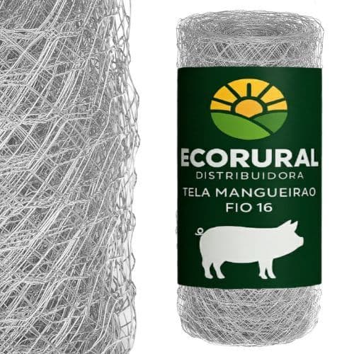 Tela Mangueirão Galvanizada 1,00x10 Metros Fio 18 Hexagonal