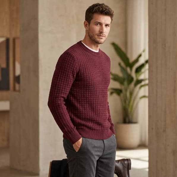 TRICOT DE LUXO Sueter tricot Blusa Masculino Basic chique mais grosso