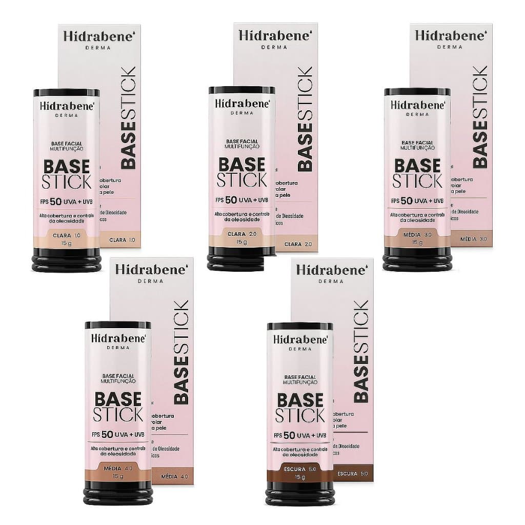 Hidrabene Base Stick Fps50 Clara, Média e Escura