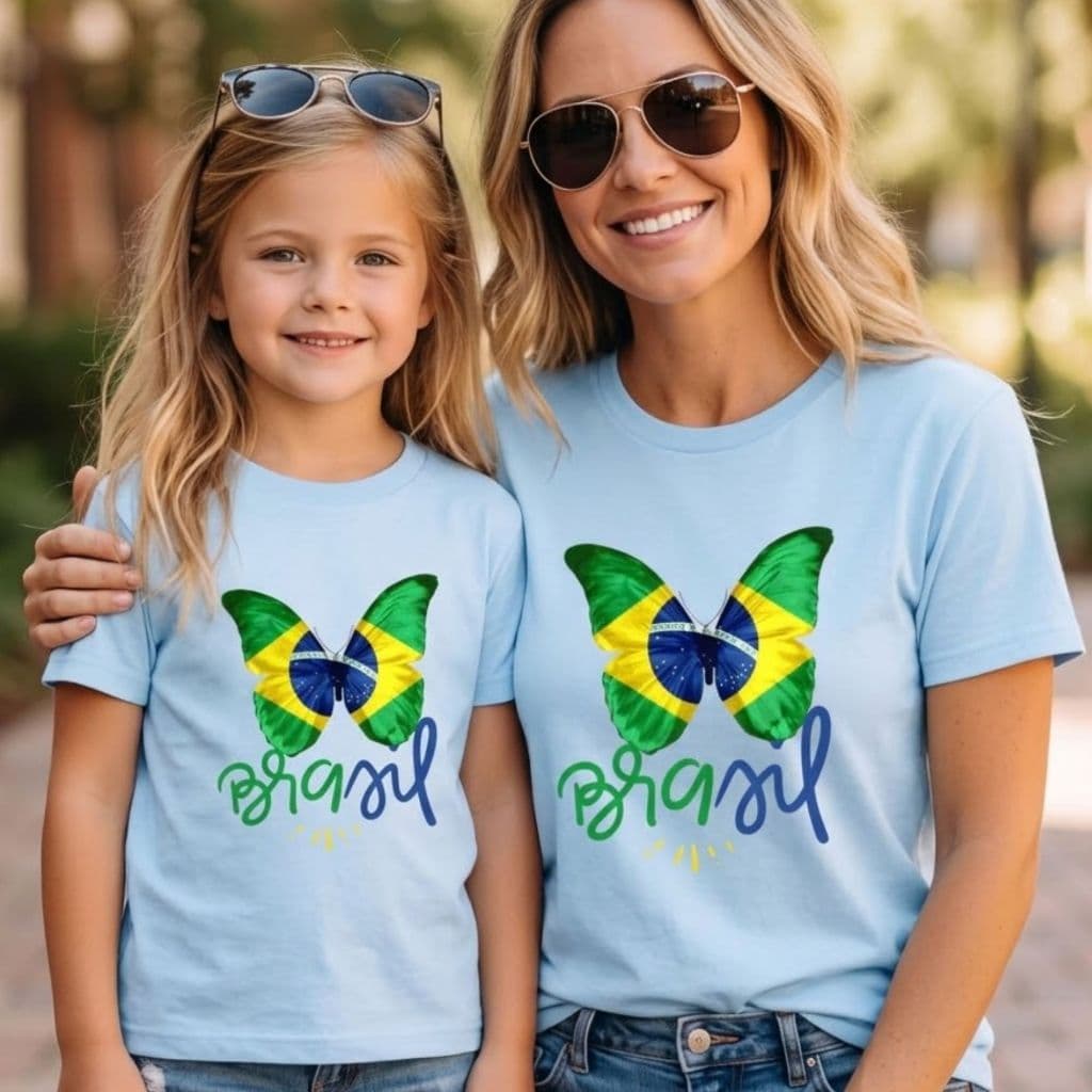 CAMISETA FEMININA ADULTA INFANTIL BRASIL EXCLUSIVA COPA2026 TORCEDOR MAE E FILHA DIFERENCIADA DELICADA FOFA