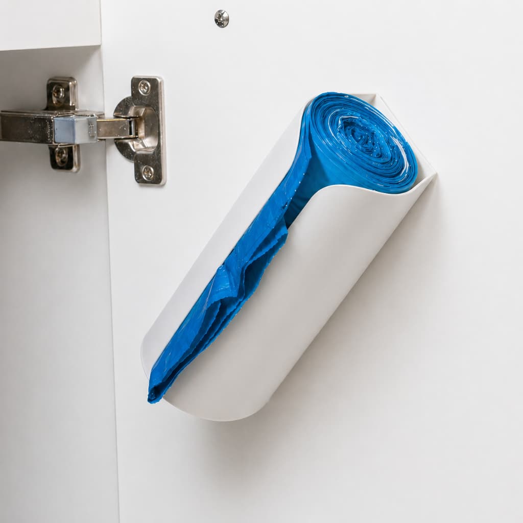 Suporte Organizador de Sacos de Lixo para Porta de Armário | Dispenser Plástico Prático Cozinha Lavanderia