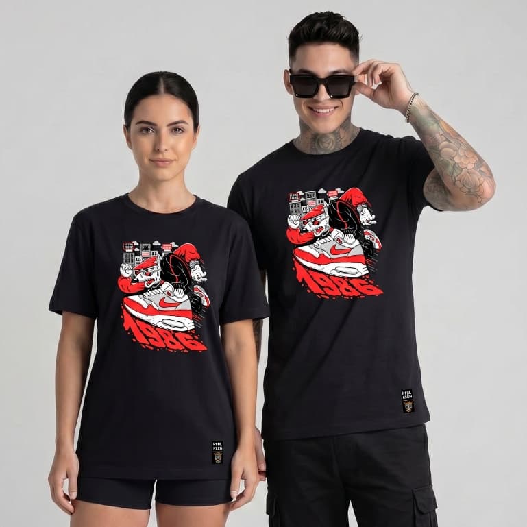 Camiseta Algodão Premium Estampa 1986 Urbano Unissex Masculina e Feminina  Philklen