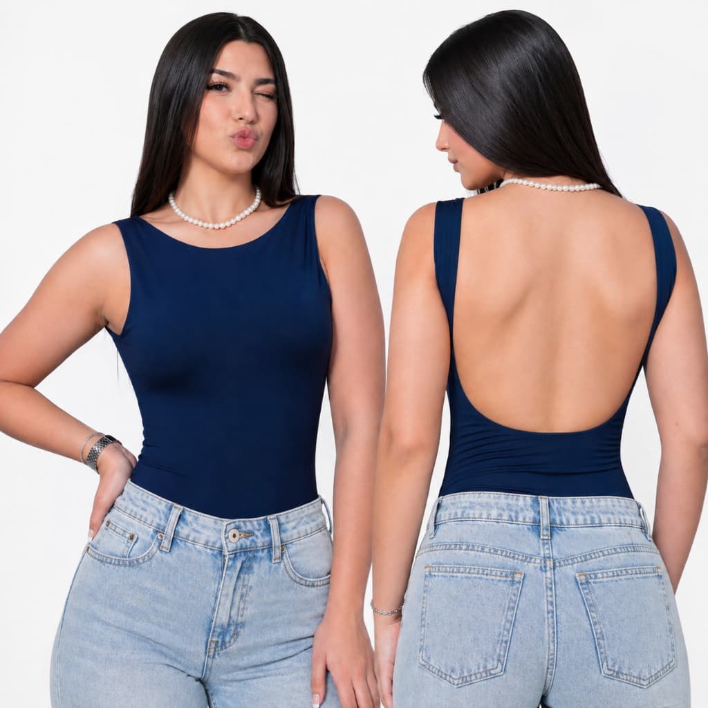 Body Feminino Costa Nua Alça Grossa Suplex Premium Forrado Ajuste Perfeito Moda Elegante