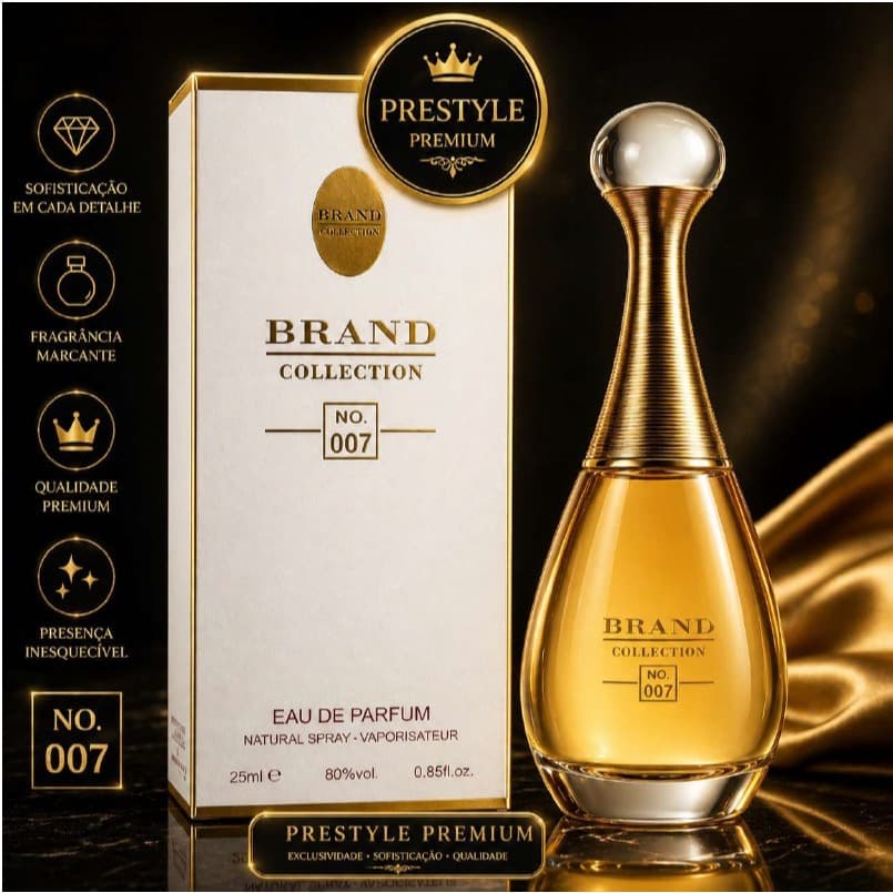 Perfume Brand Collection N 007 Feminino Fragrância Premium, Sofisticada e Irresistível 25ml Vibrante