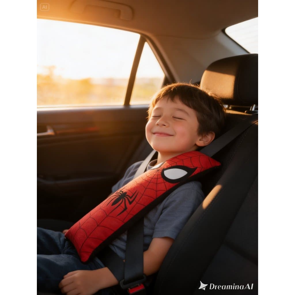 Almofada Cinto Segurança Homem Aranha Infantil Conforto Pescoço Carro Criança Viagem