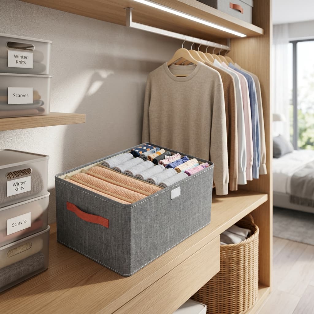 📦 KITCaixa Organizadora 3, 6 e 9 UND Dobrável Multiuso Com Divisórias Compartimentos Cinza 🧹