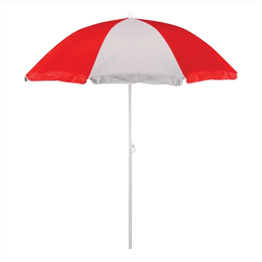 Guarda Sol Mor Grande Impermeável Sombrinha Mor 1.80m Cor Vermelho/prata Listras Guarda Sol Mor Grande