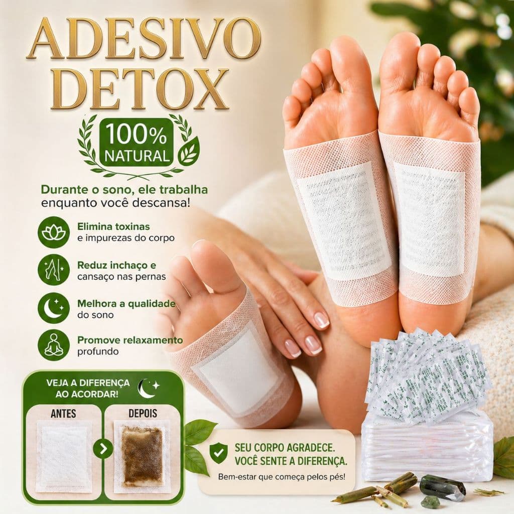 Adesivo Detox para Pés Relaxamento Noturno Alívio Pernas Cansadas Patch Detox Adesivo para Pés