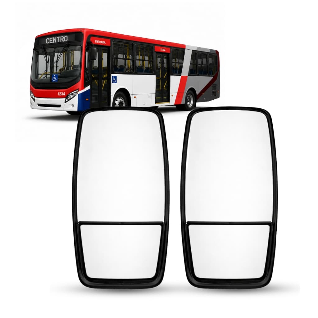 Par Espelho Retrovisor Bipartido Para Onibus