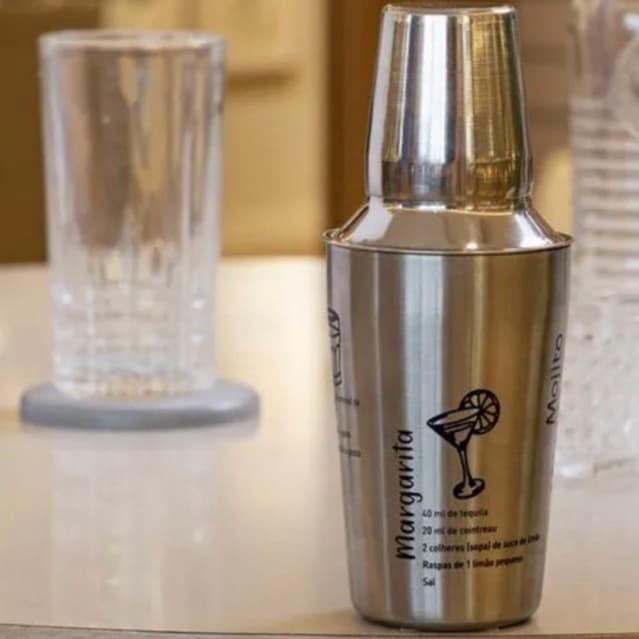 Coqueteleira com Receitas 400ml Aço Inox - Lyor