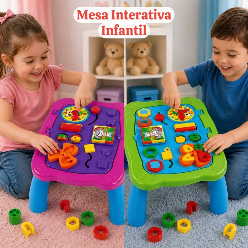Mesa Atividade Infantil Menino Menina Educativa Didática Brinquedo Bebê Criança Presente Forma Letra