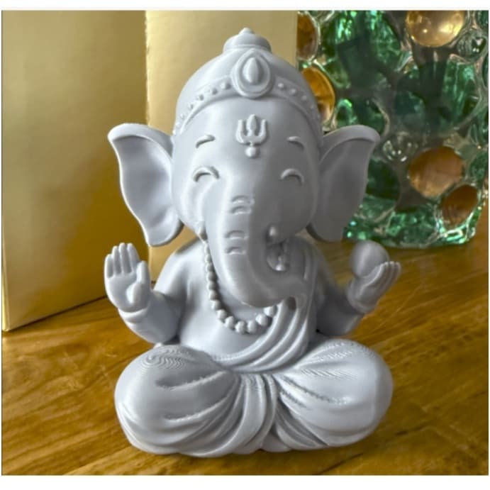 Estátua Ganesha Decorativo em PLA | Decoração Espiritual, Buda Hindu, Prosperidade e Proteção - Buda