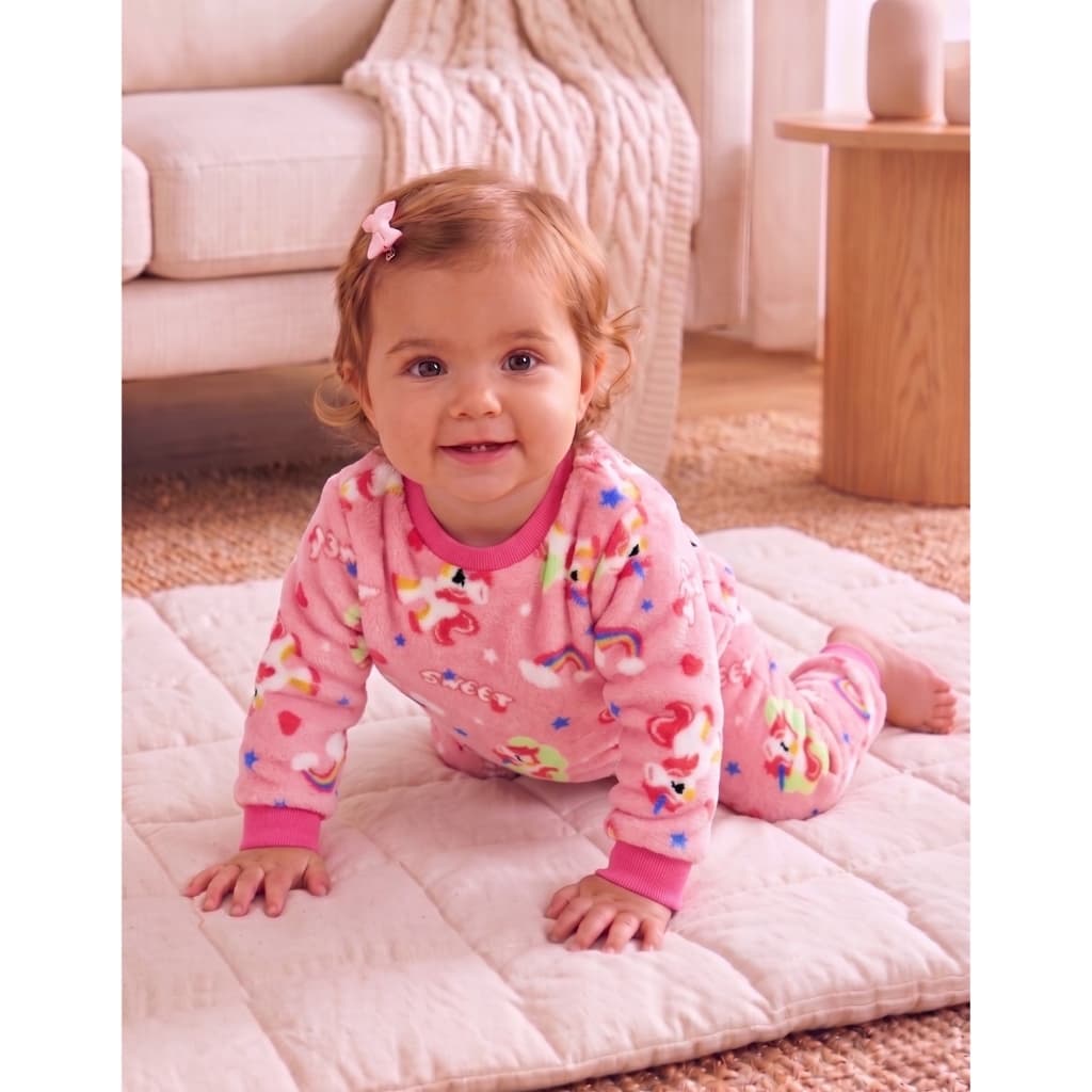 Conjunto De Soft Para Bebê Inverno Peluciado Menina