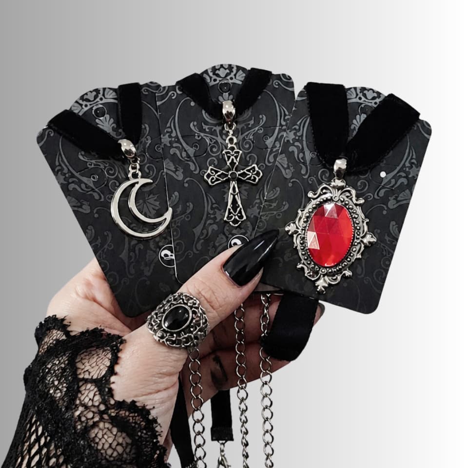 Kit 3 Chokers Veludo Gótica Dark Mística Sortidas