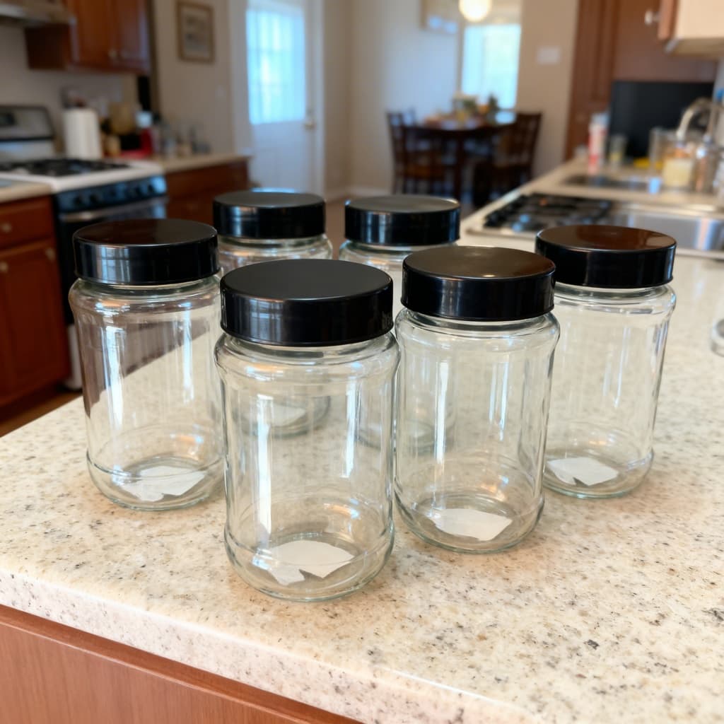 Kit Potes de Vidro 400ml com Tampa para Temperos e Especiarias – Organizador de Cozinha para Condimentos e Alimentos