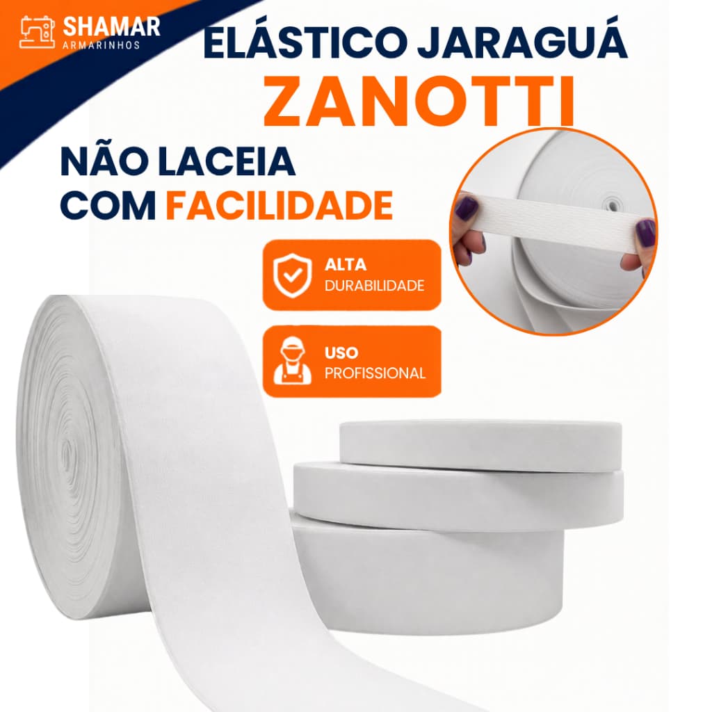 Elástico para Roupa Chato de Embutir Zanotti – Elástico de Costura para Cintura - 25 metros