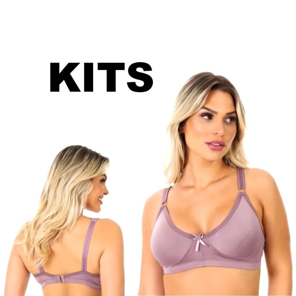Kits Sutiãs 3 ou 5 Reforçados duplo tecido alças reforçadas