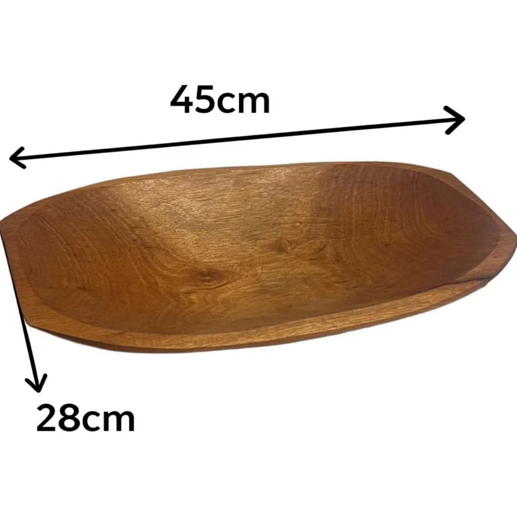 Gamela 45x28cm rústica em madeira ideal churrasco, massas, fruteira, salada, decoração, frios