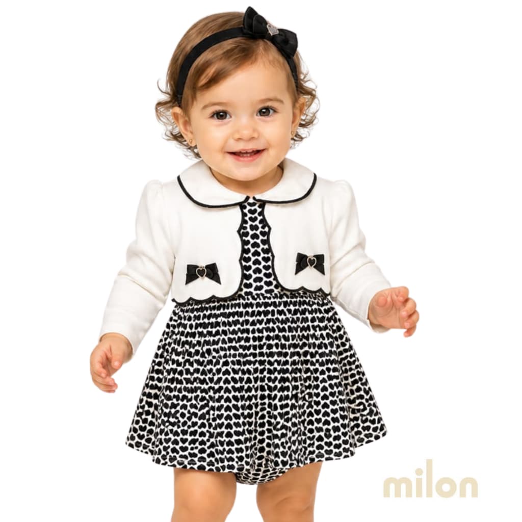 Vestido com body e casaco inverno bebê menina Milon 2001420