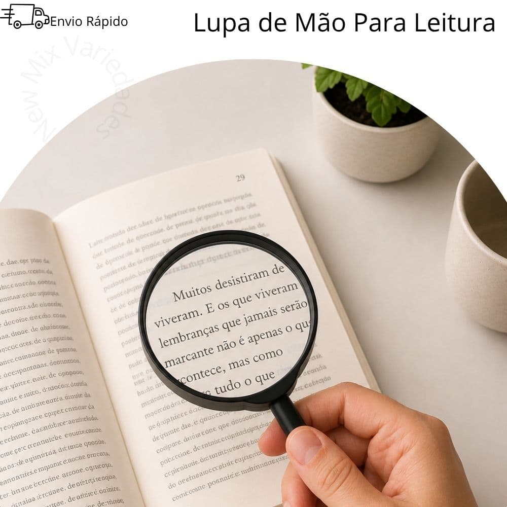 Lupa de Mão Para Leitura Pequenas Peças 60mm – Lente de Aumento Profissional - NEW